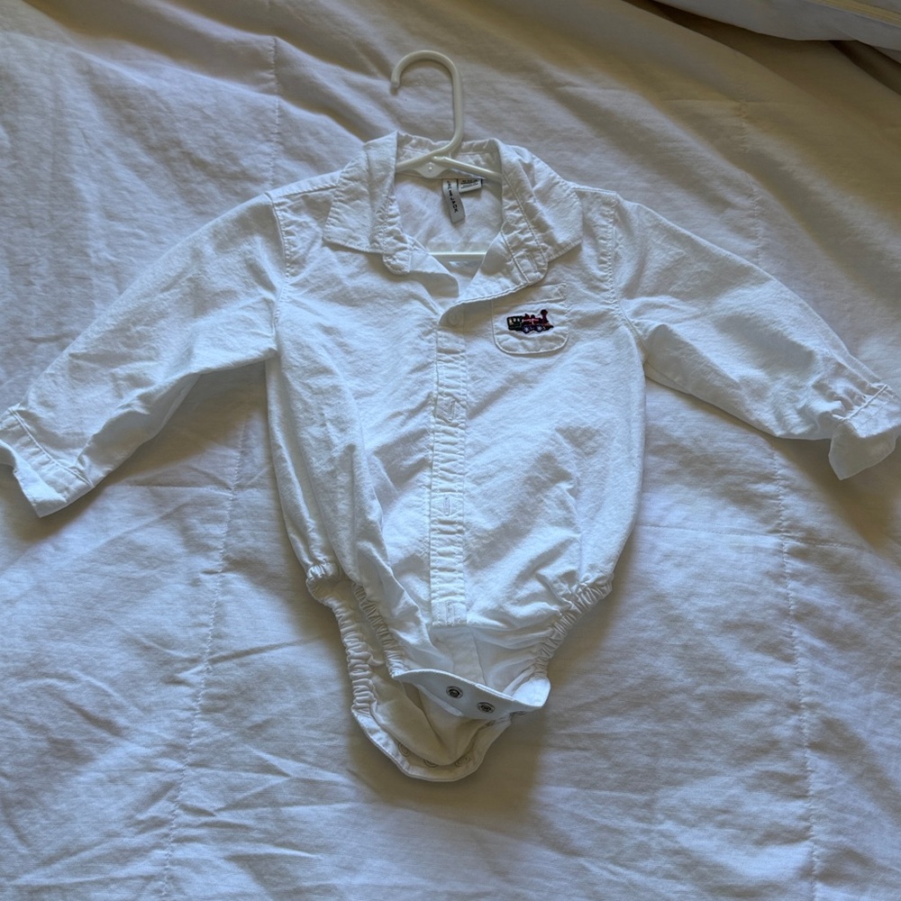Janie and Jack baby boy collared onesie